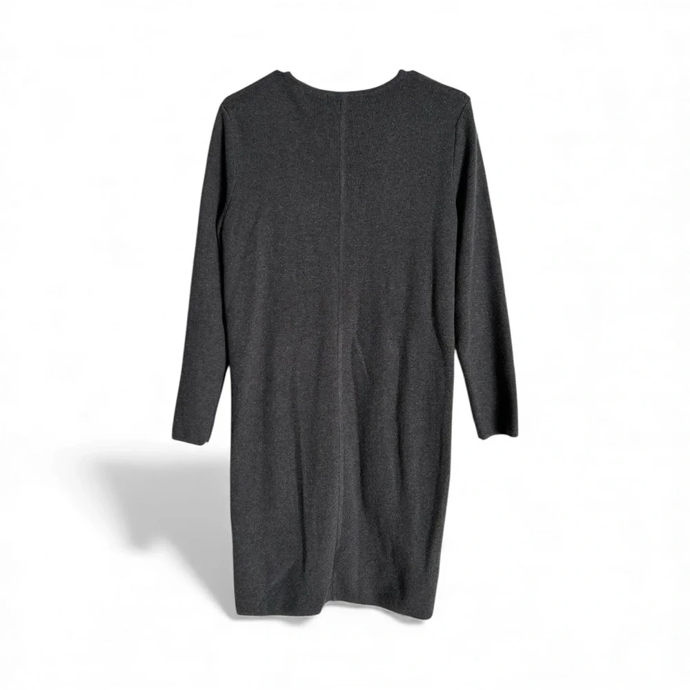 Banana Republic Charcoal Grey Full-Zip Longline Cardigan Small Classiccore - Picture 5 of 12
